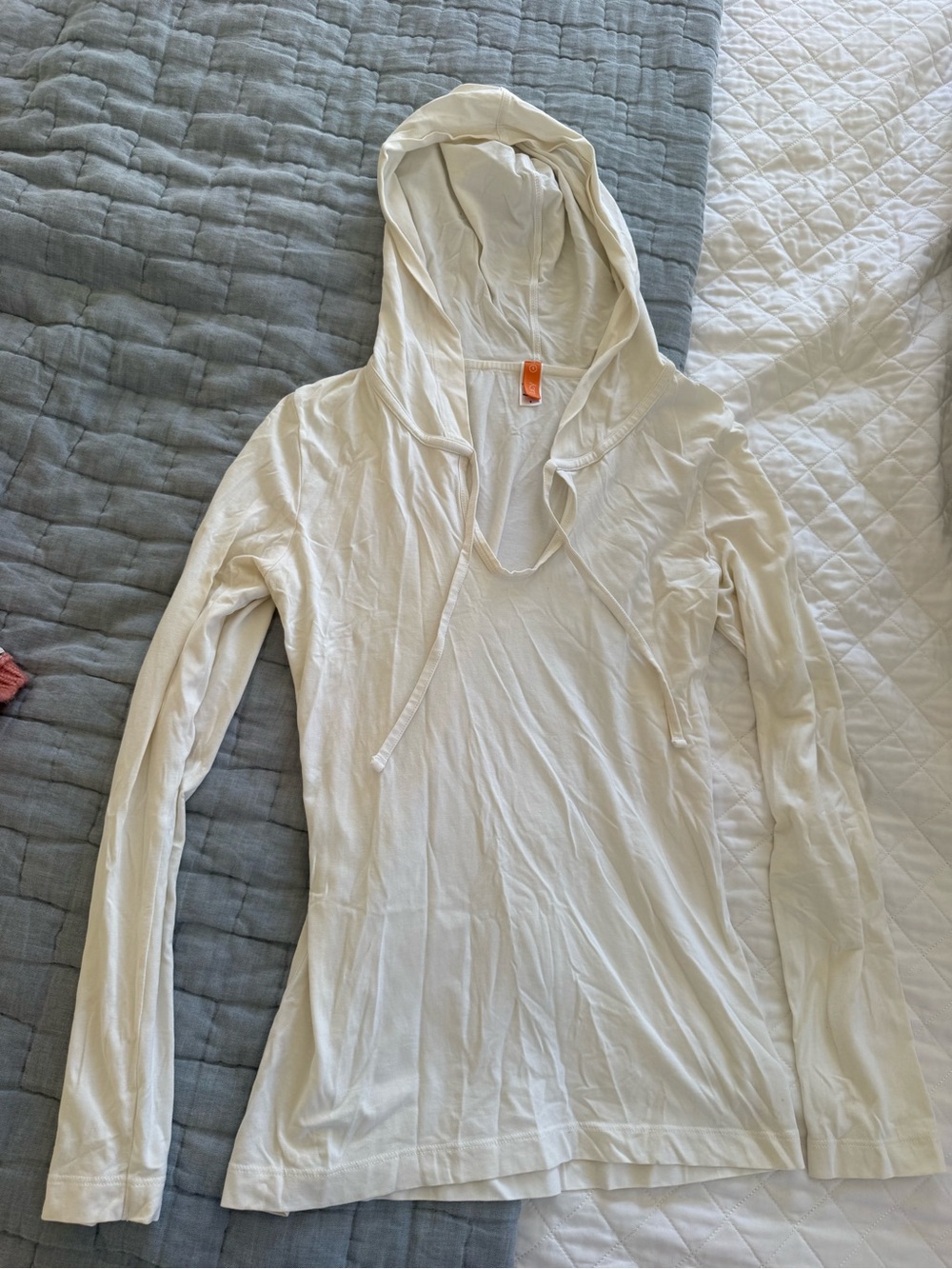 Lucy Soft White Hooded Long Sleeve Sun Shirt
